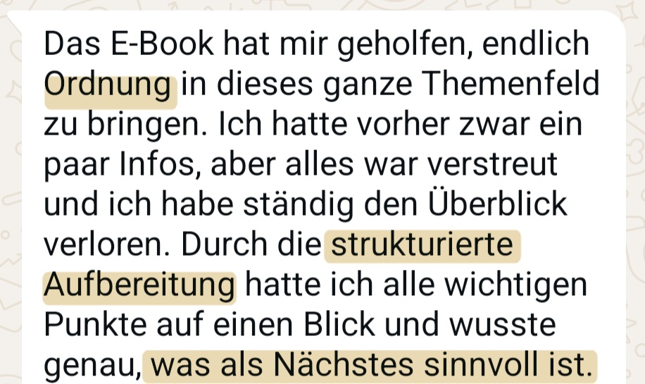 Testimonial von Nicole zum Ratgeber eBook