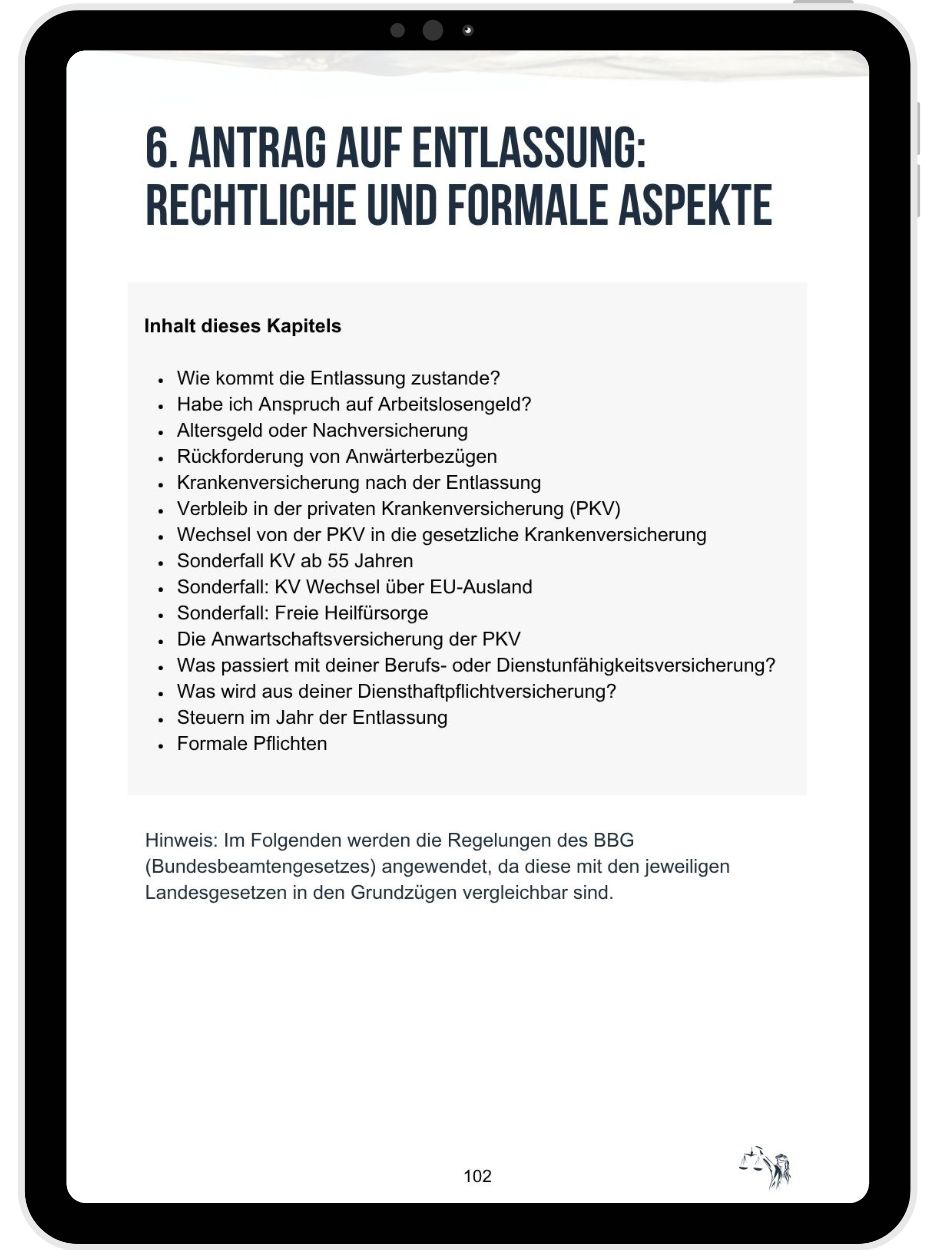 Leseprobe Ratgeber & Leitfaden für Beamte zum Thema Antrag auf Entlassung - Seite 102