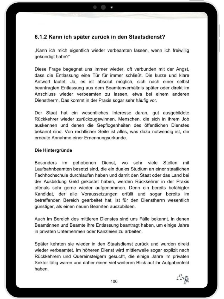 Leseprobe Ratgeber & Leitfaden für Beamte zum Thema Antrag auf Entlassung - Seite 106