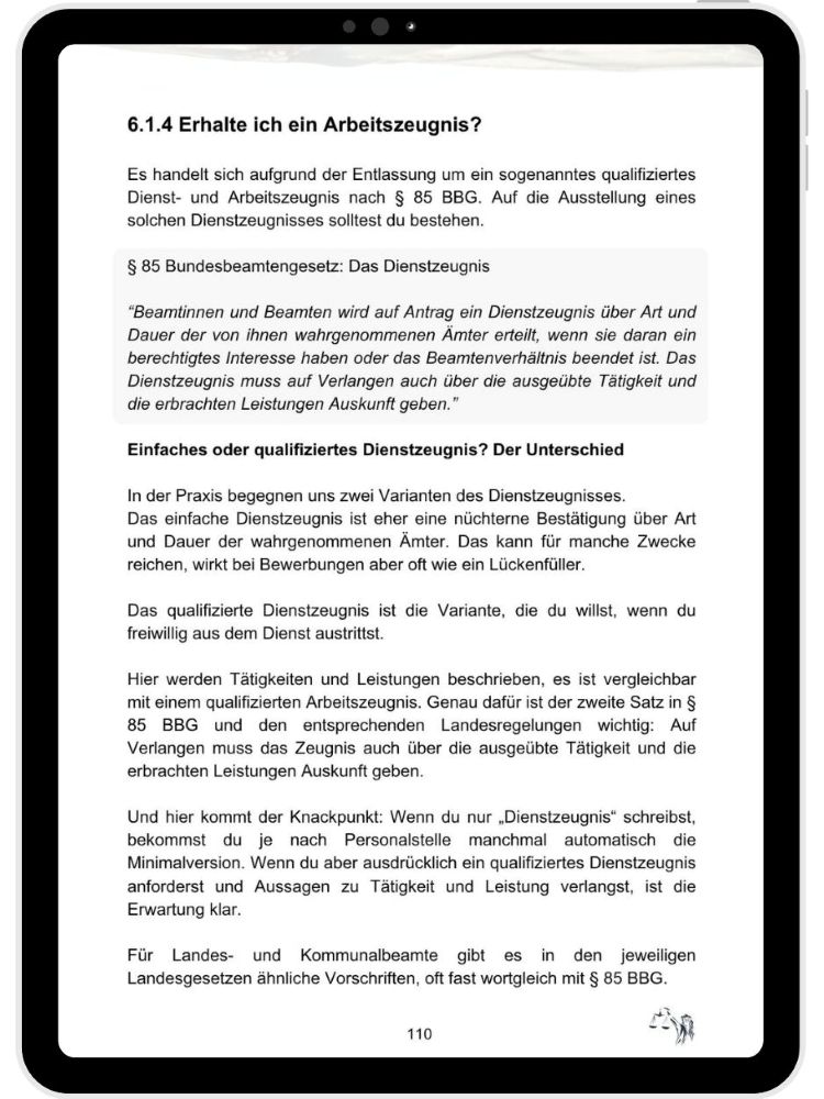 Leseprobe Ratgeber & Leitfaden für Beamte zum Thema Antrag auf Entlassung - Seite 110